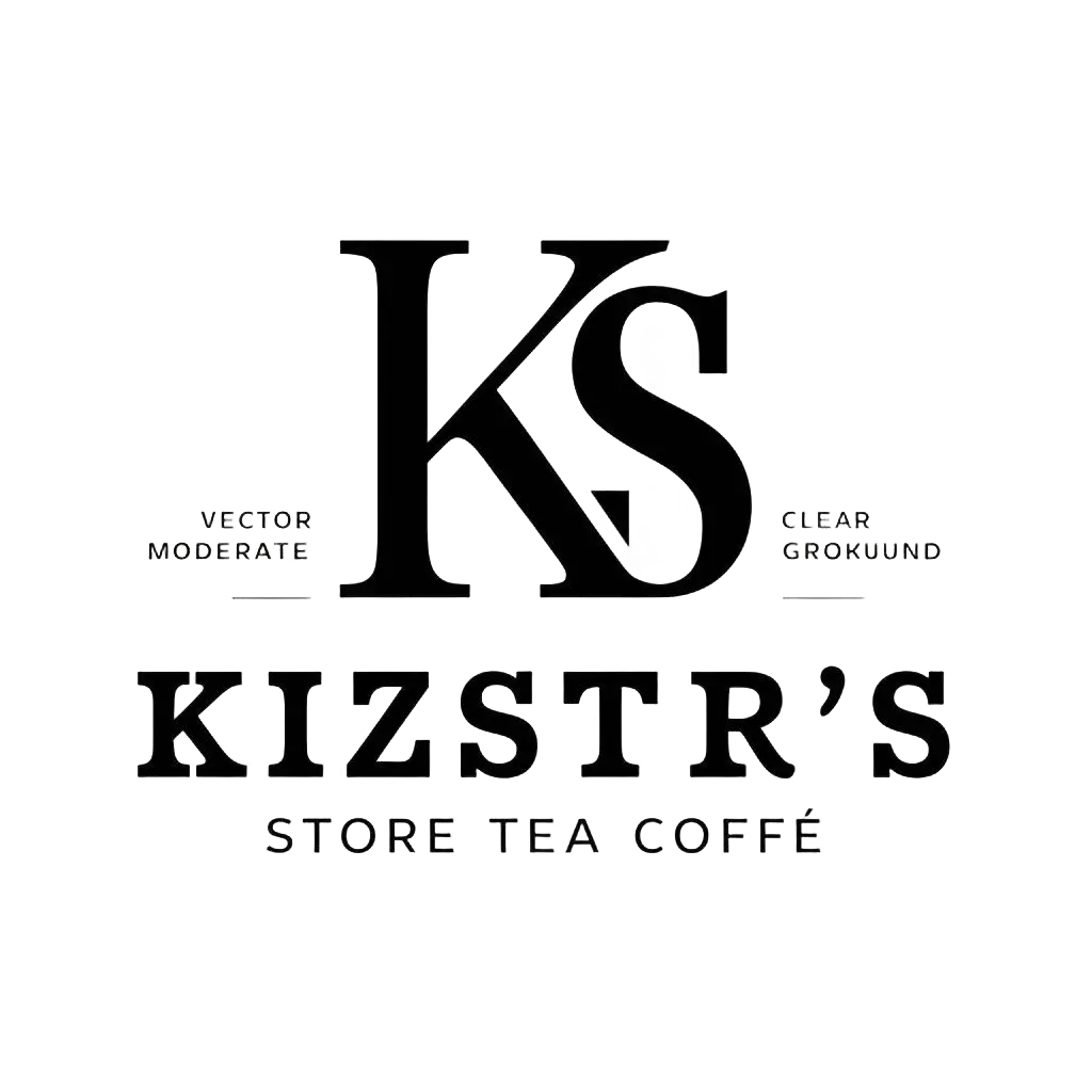 a vector logo design,with the text "KizStar's store tea coffe", main symbol:K S,Moderate,clear background