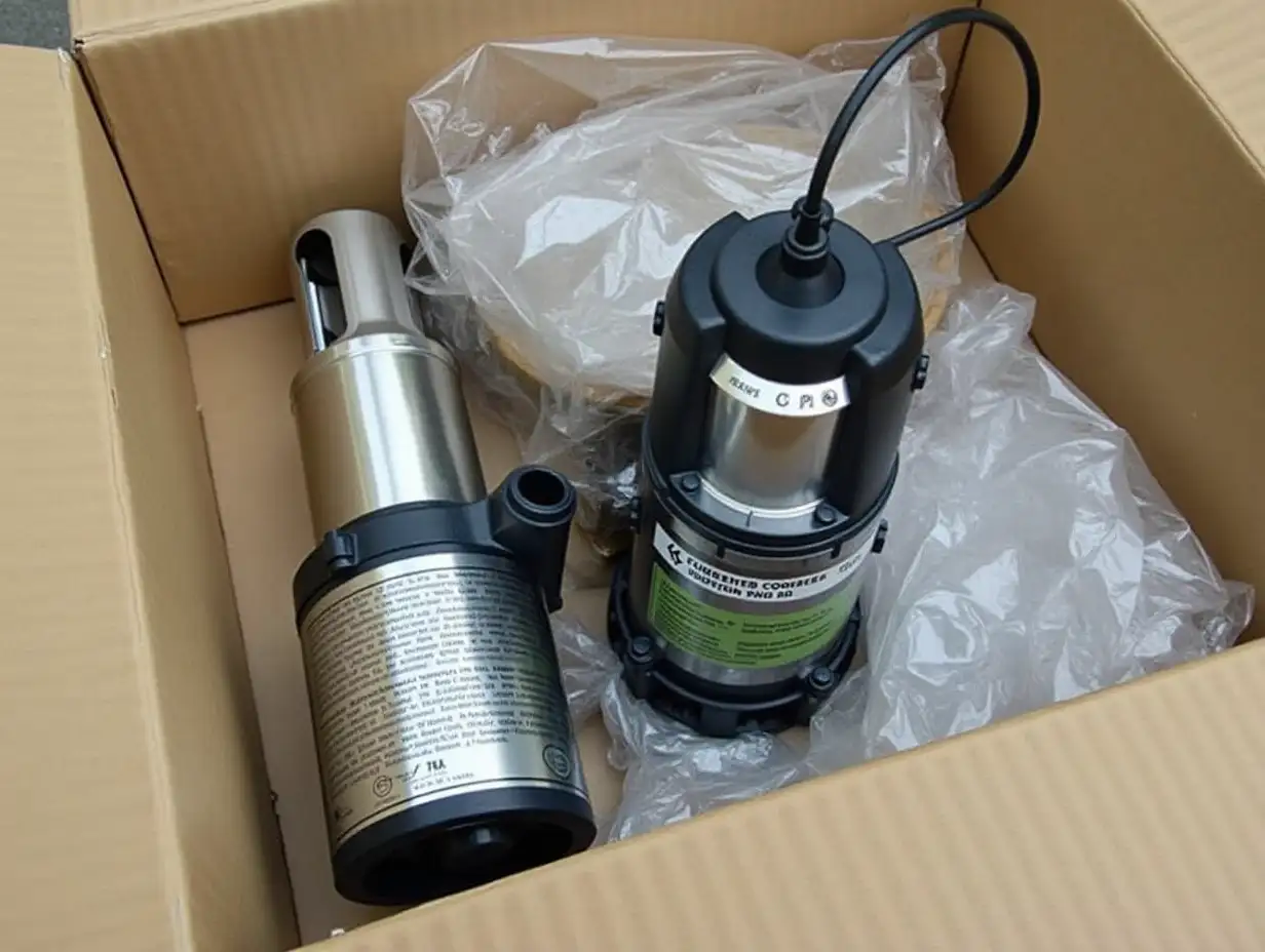 submersible pump for well in packaging