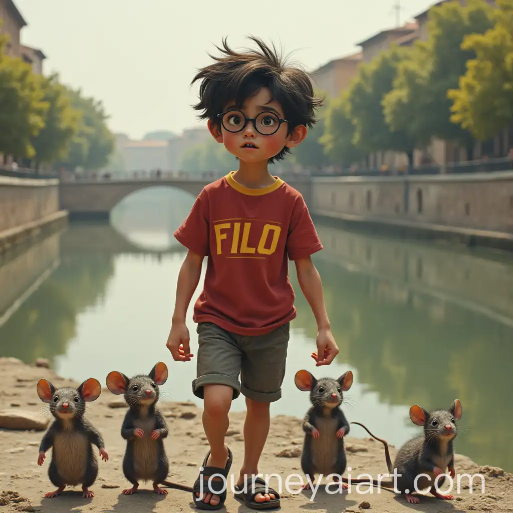 Disheveled-Roman-Boy-with-Glasses-Walking-Along-the-Tiber-River-with-Mice