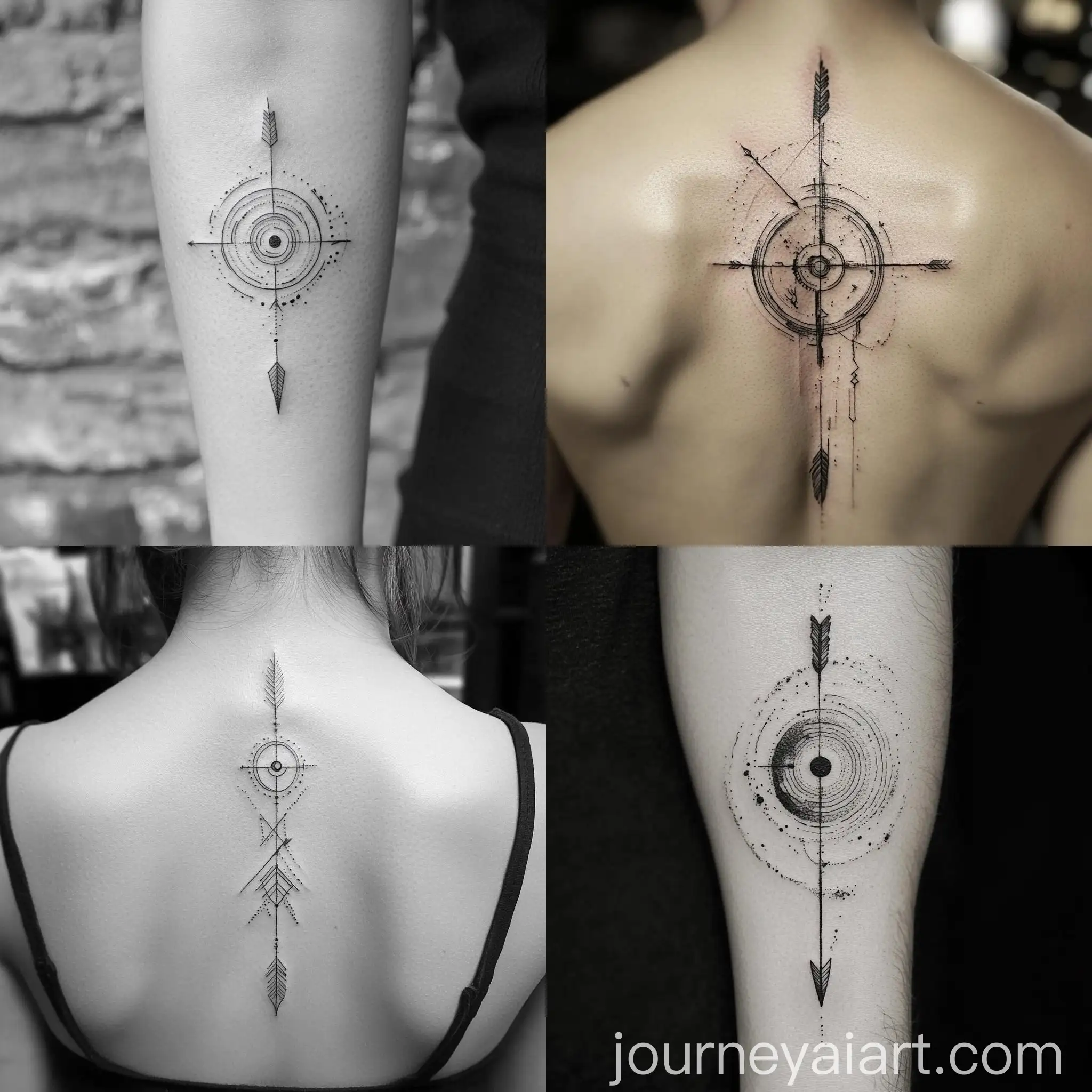 Arrow-Missing-Small-Target-to-Hit-Larger-Target-Tattoo-Design