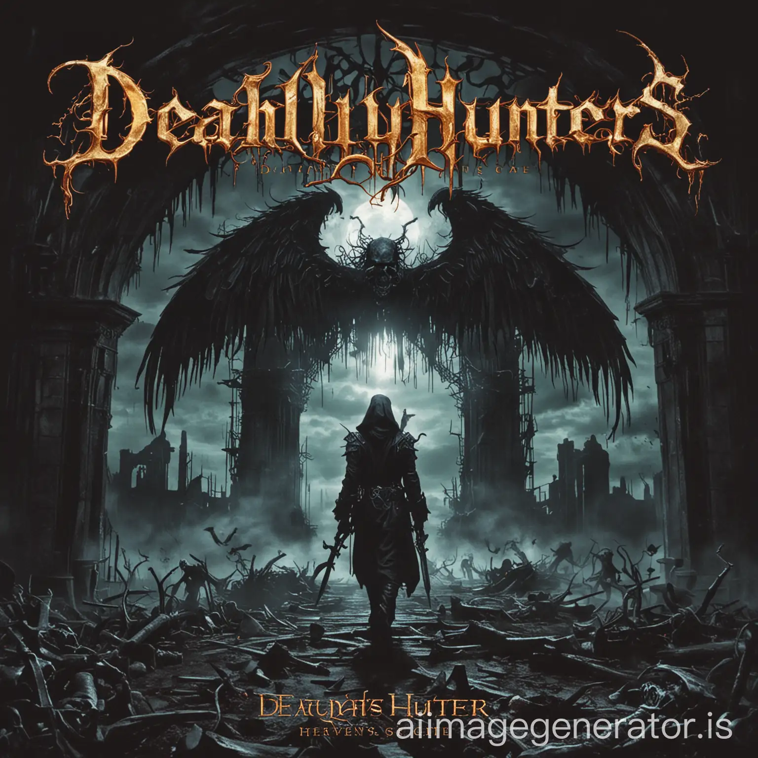 Deathly-Hunters-at-Heavens-Gate-Metal-Album-Cover