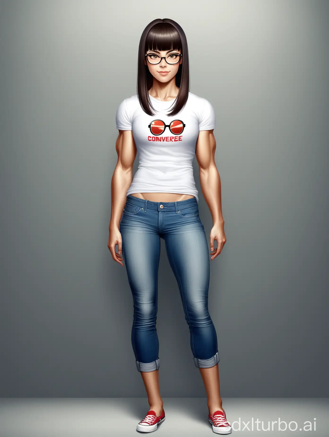 Natural-Female-Muscles-and-Abs-with-Geek-Glasses-and-Casual-Attire