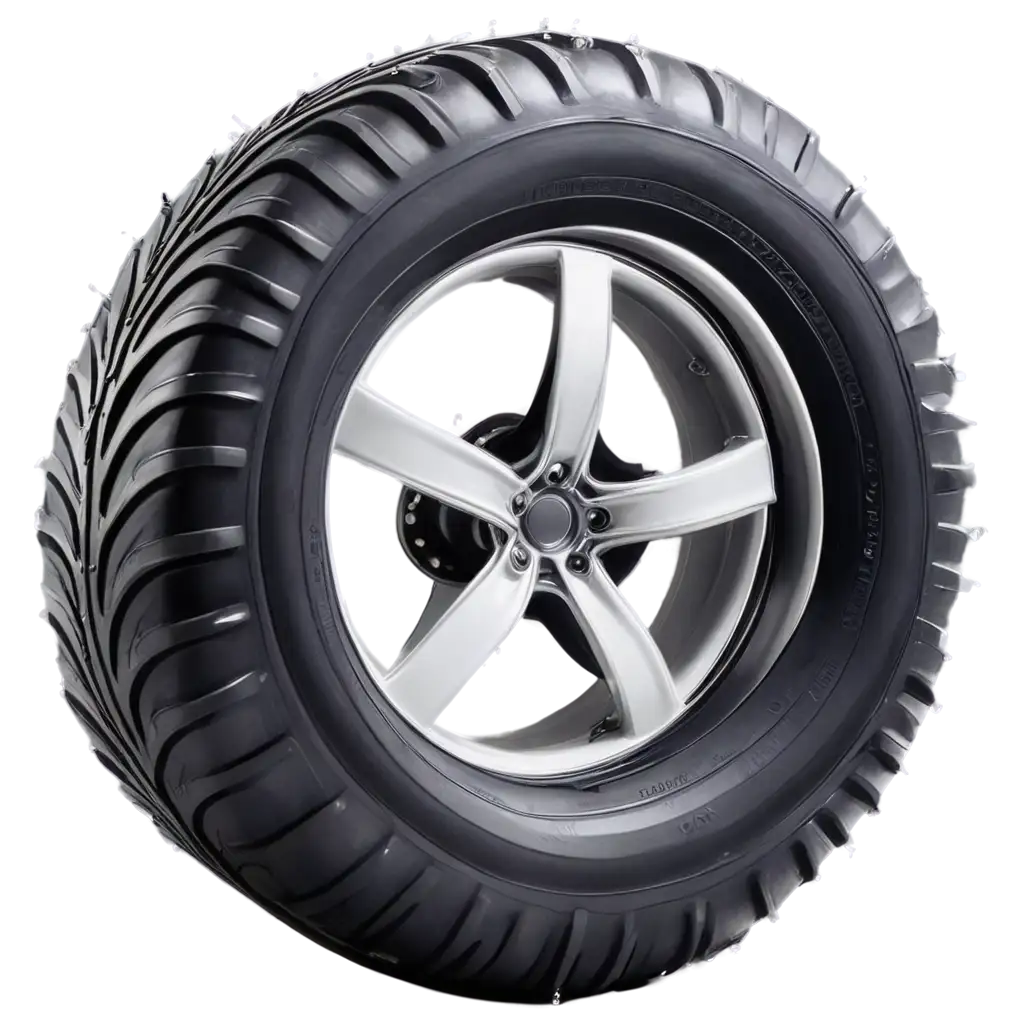 Ultra-Realistic-Tire-and-Wheel-PNG-Image-with-Washing-Foam-and-Water-Drops