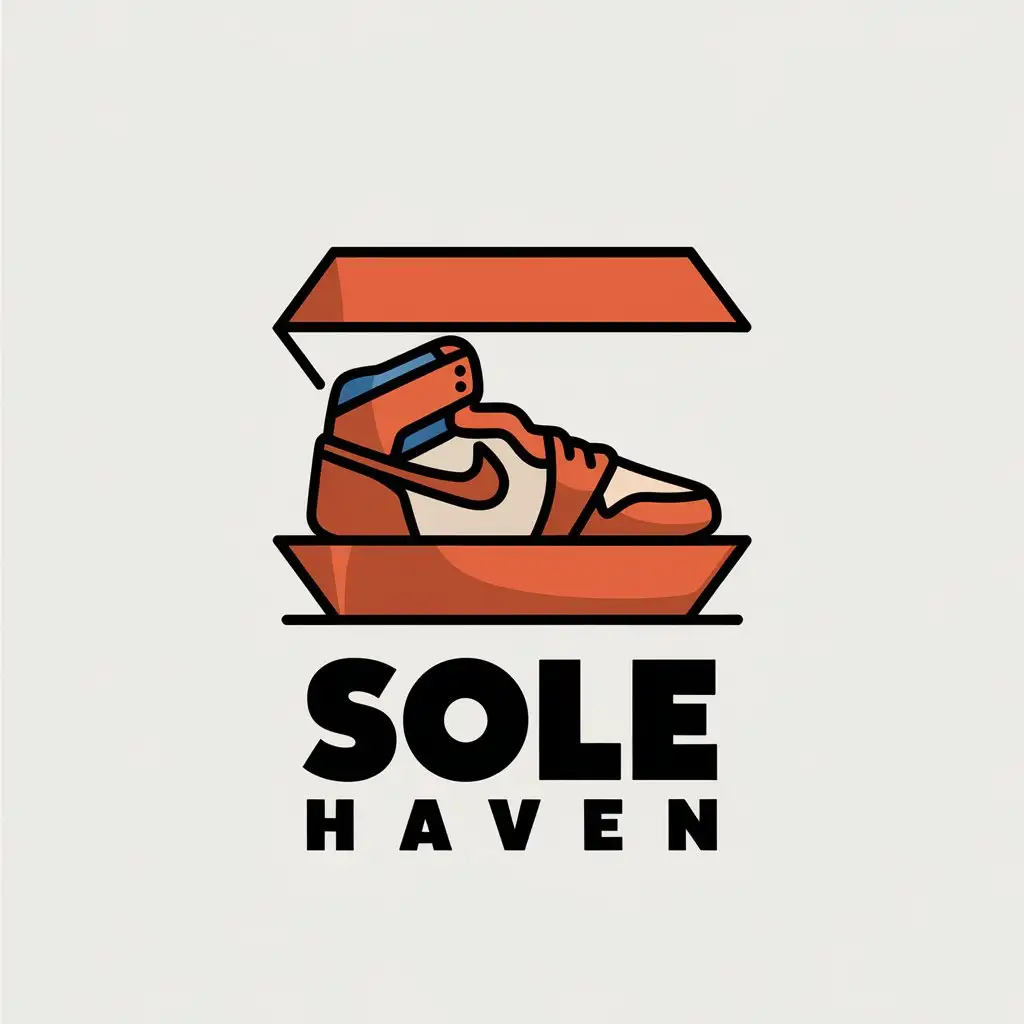 LOGO Design for Sole Haven Vector Logo with Jordan Shoe in Box Symbol