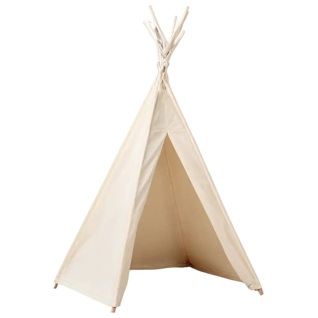 HighQuality-PNG-Image-of-a-Cream-Colored-Teepee-with-Left-Right-Side-View-for-Versatile-Usage