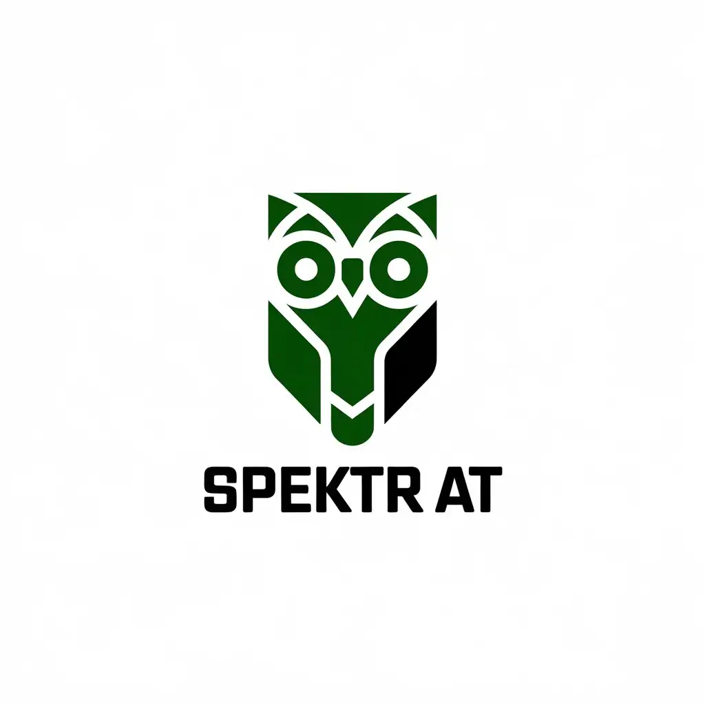 a vector logo design,with the text "spektr at", main symbol:owl,Moderate,be used in Construction industry,clear background