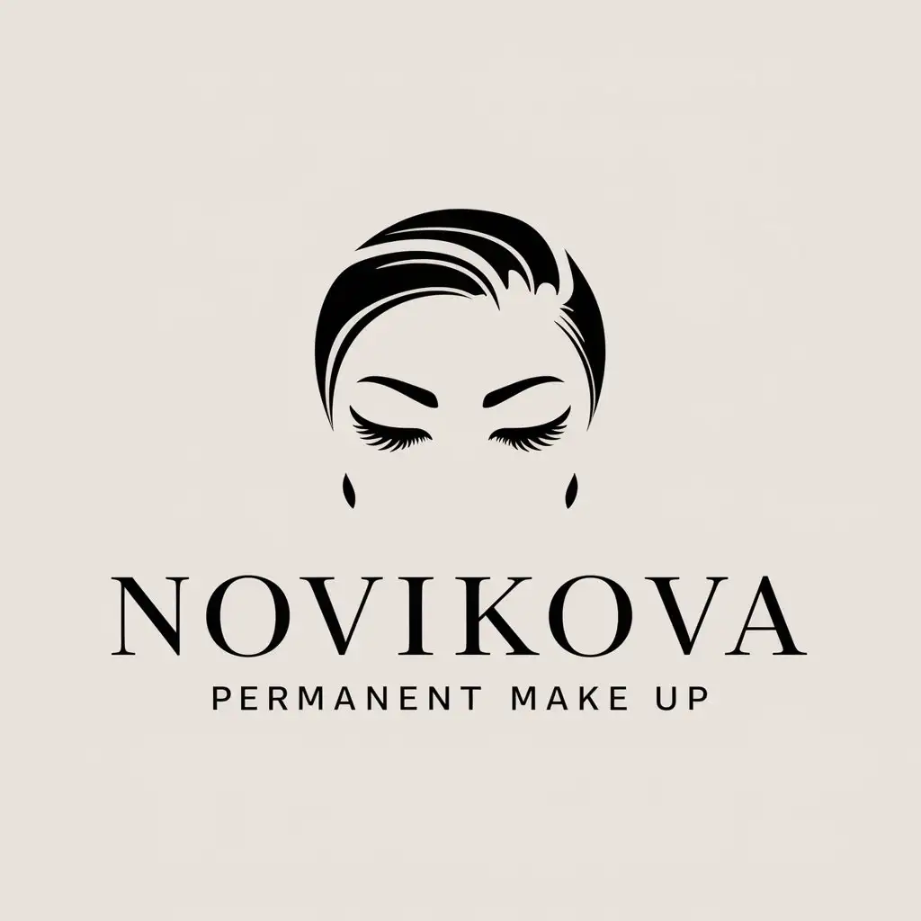 a vector logo design,with the text "Novikova permanent make up", main symbol:Eyebrows,Moderate,be used in Beauty Spa industry,clear background