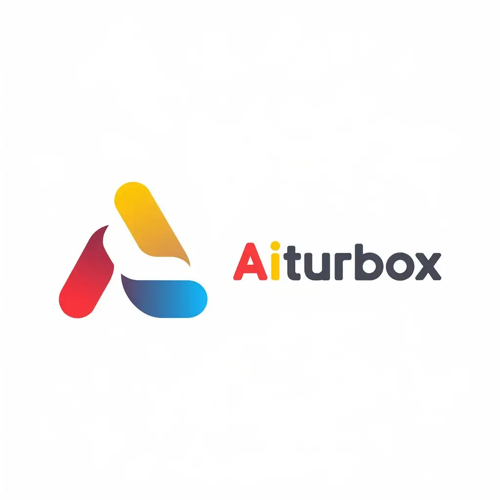 LOGO Design for AITurbox Vibrant Red Yellow Blue with Futuristic Triangle and Bold Typography