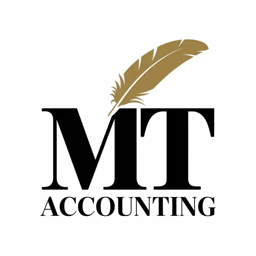 LOGO Design for MT Accounting Classic Black and Gold with Accounting Symbols