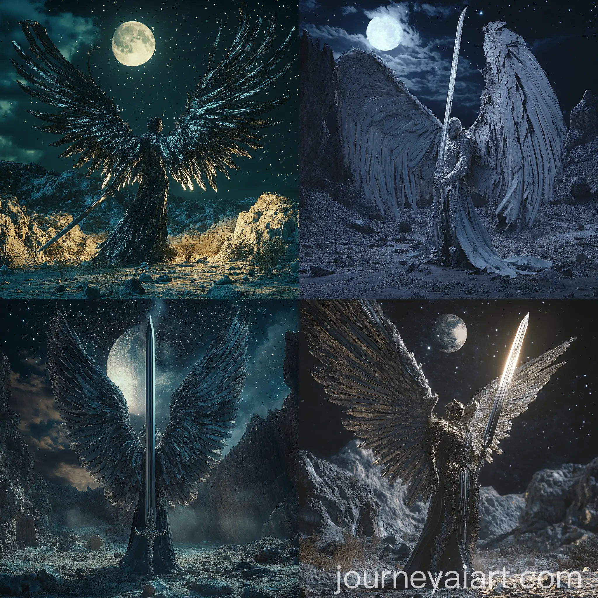 Majestic-Fallen-Angel-with-Blade-in-Night-Sky