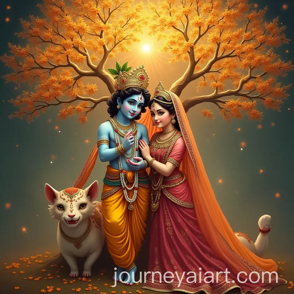 Divine-Radha-and-Krishna-with-Shining-Tree-in-Mystical-Setting