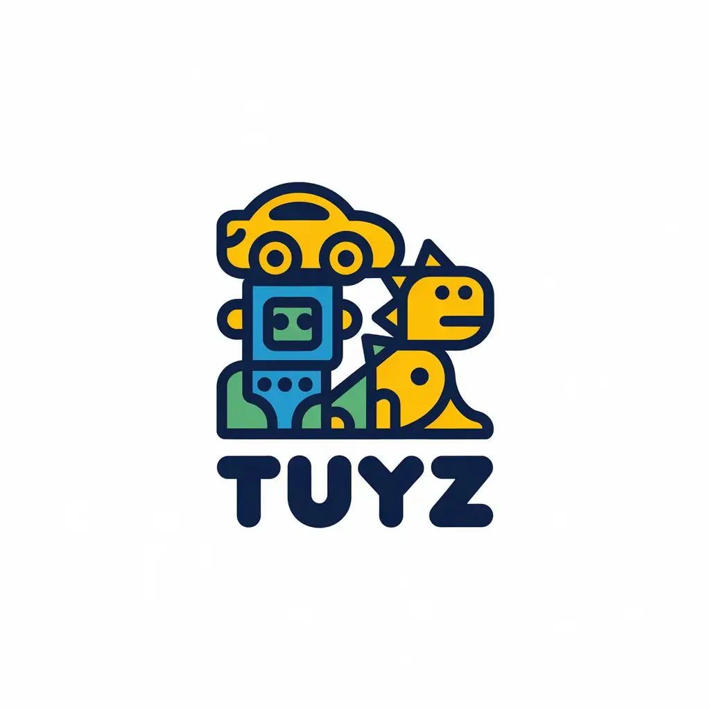 LOGO-Design-for-TUYZ-Playful-Text-with-Toys-for-Kids-Theme