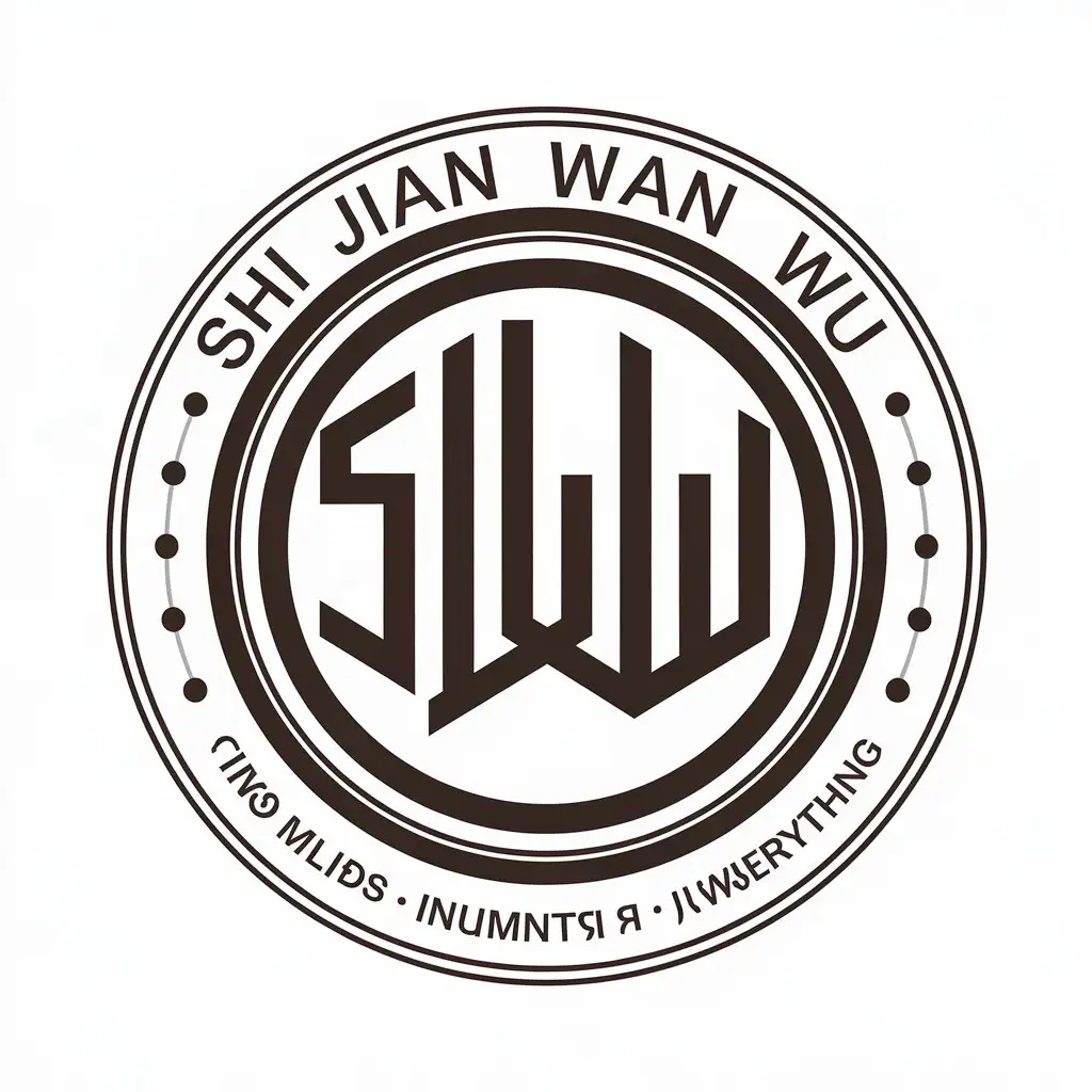 a vector logo design,with the text "shi jian wan wu (this translates to 'time and everything' in English, but it seems like the user_prompt is a typo or not an actual language)", main symbol:SJWW,Moderate,be used in Internet industry,clear background