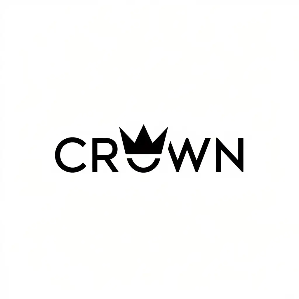 LOGO Design for Crown Minimalistic Vector with Crown Symbol in Place of O