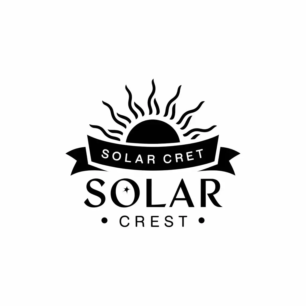 LOGO Design for Solar Crest Sun and Crest Symbol with Elegant Minimalist Design for Education Industry