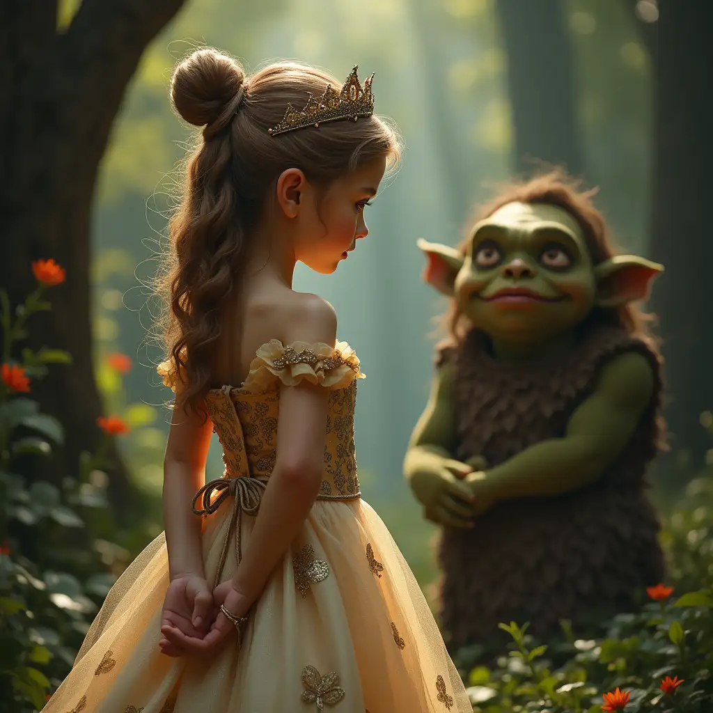 Princess-in-Ballgown-with-Tied-Hands-Confronts-Troll