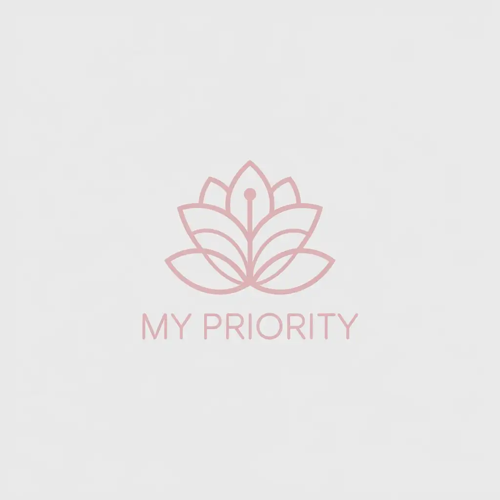 a vector logo design,with the text "My Priority", main symbol:lily,Minimalistic,be used in femininity industry,clear background