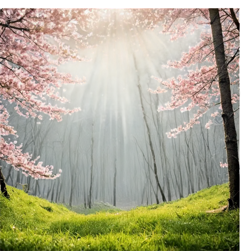 PNG-Image-White-Light-Shining-on-a-Peach-Blossom-Forest