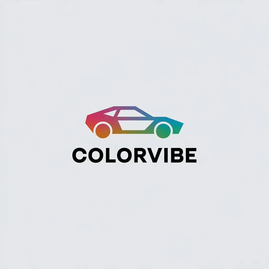 a vector logo design,with the text "colorvibe", main symbol:Gradient, car, geometry,Minimalistic,be used in Automotive industry,clear background