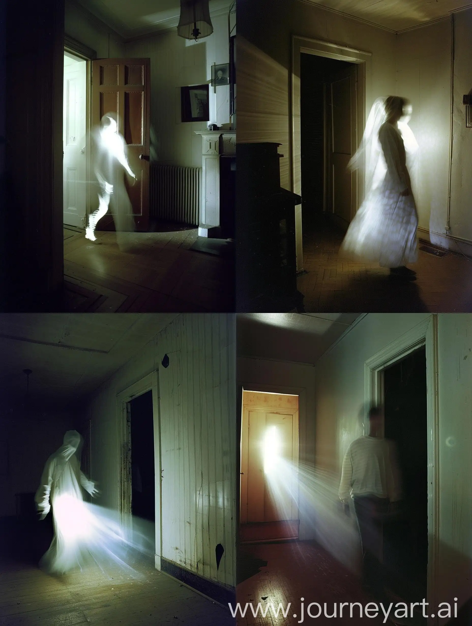 Eerie-Scene-in-an-Old-Apartment-Captured-with-Bright-Camera-Flash-and-Ghostly-Apparitions