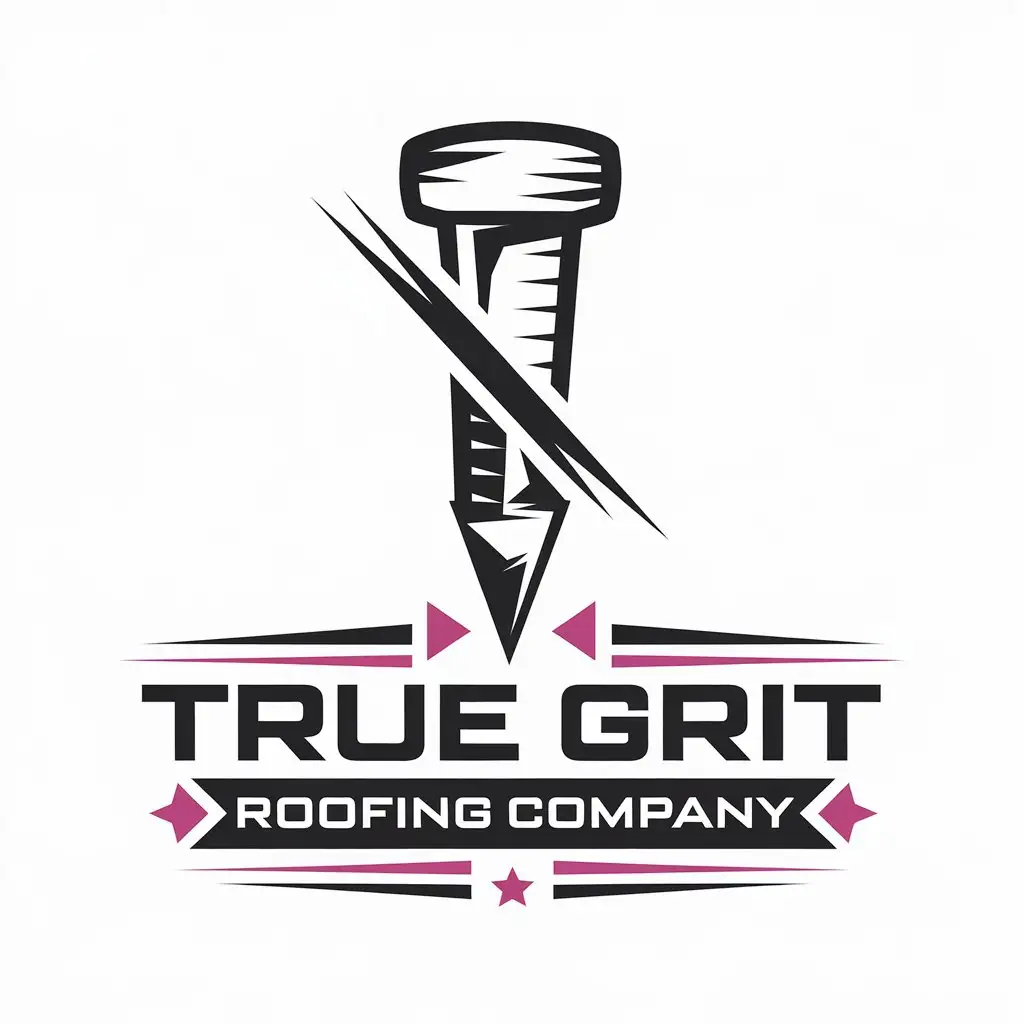 LOGO Design for True Grit Roofing Company Modern Icon with Bold Colors and Sleek Lines