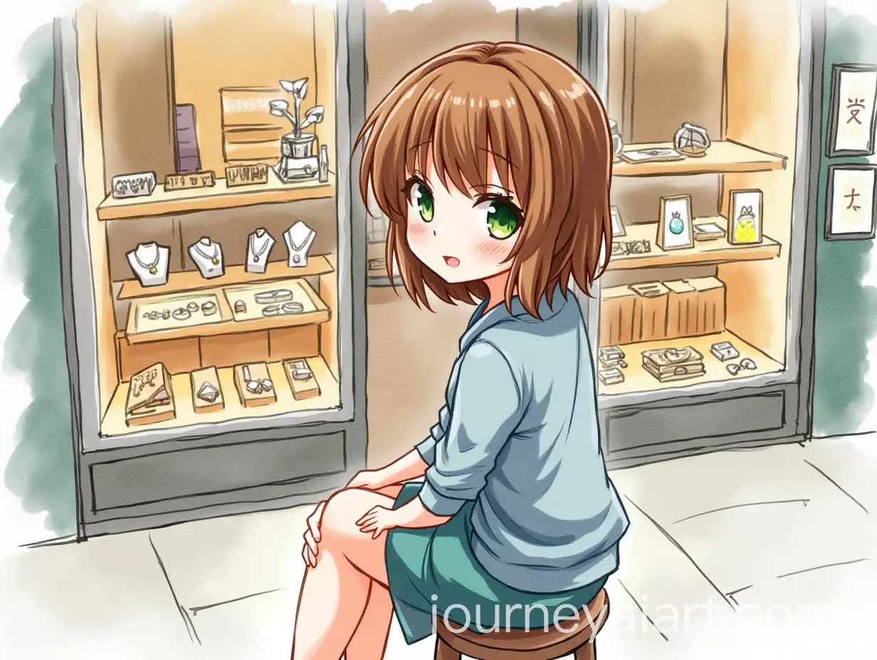 MiddleAged-Person-with-Green-Eyes-and-Brown-Hair-Sitting-Outside-Jewelry-Shop