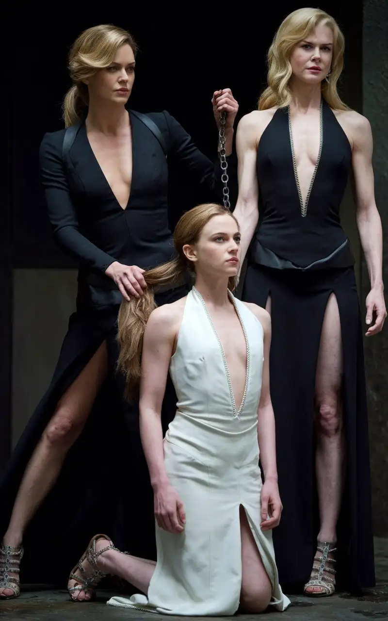 Sultry-Executioners-Charlize-Theron-and-Nicole-Kidman-in-Elegant-Dresses-with-High-Heels