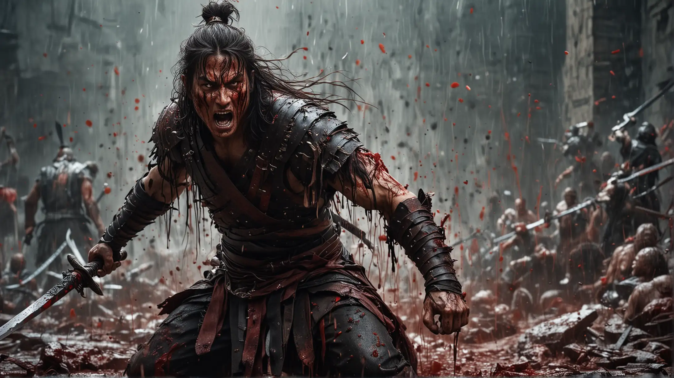 Fierce Warrior in Bloody Battle