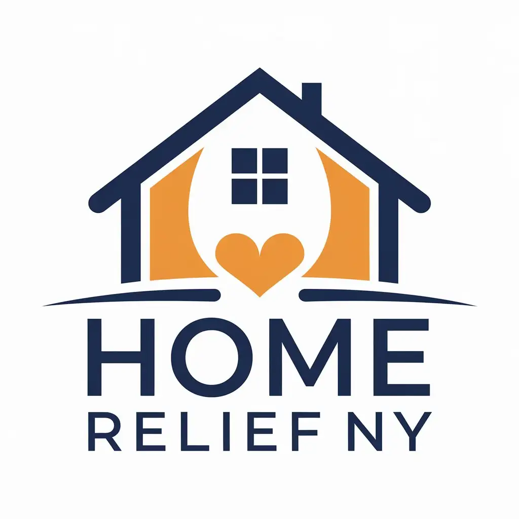 LOGO Design for Home Relief NY Vector Logo with Distressed Housing Symbolism