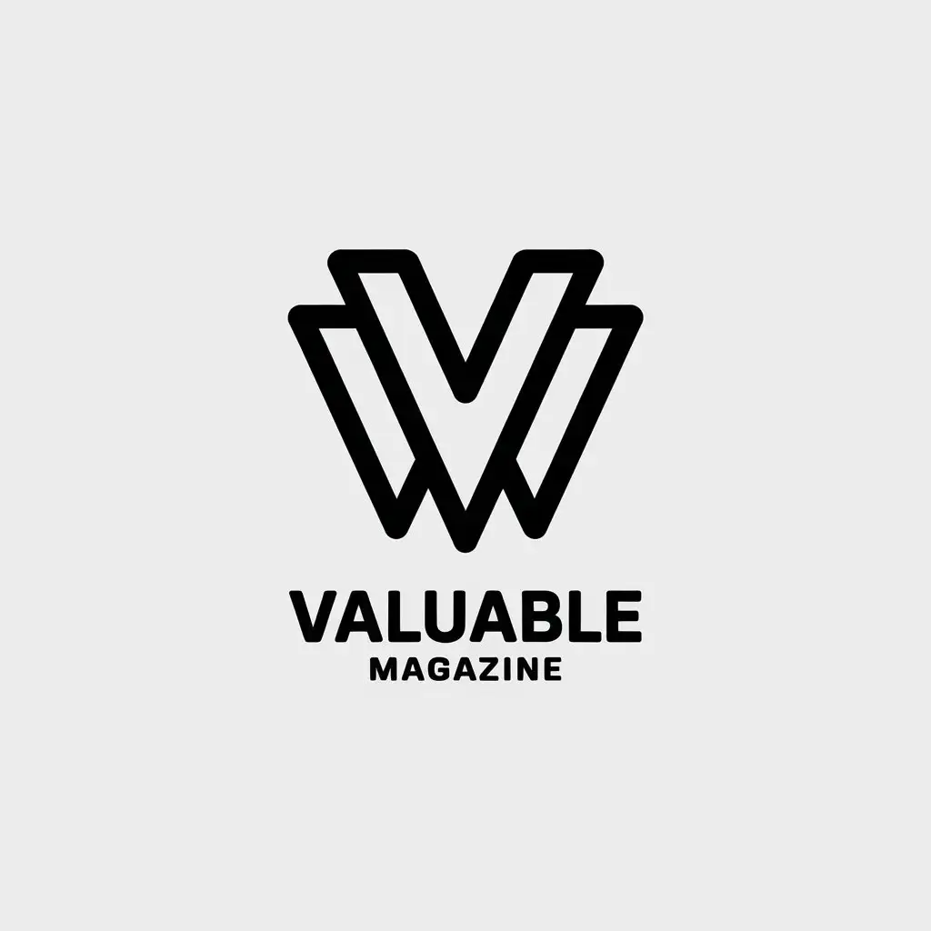 LOGO Design for Valuable Magazine Minimalistic V and M Letter Symbol for Entertainment Industry