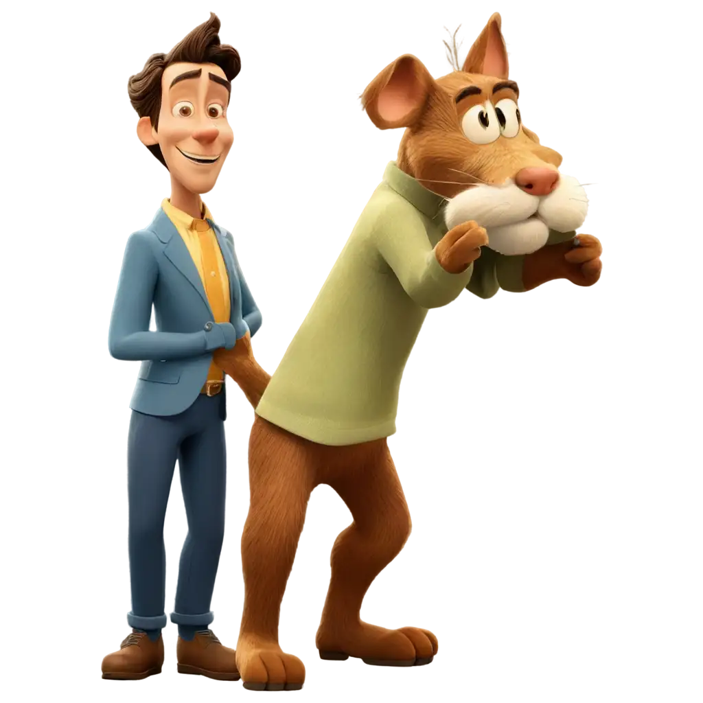 Walt-Disney-Pixar-Style-PNG-Image-of-a-Man-and-a-Cat-Creative-Artwork-for-Digital-Projects