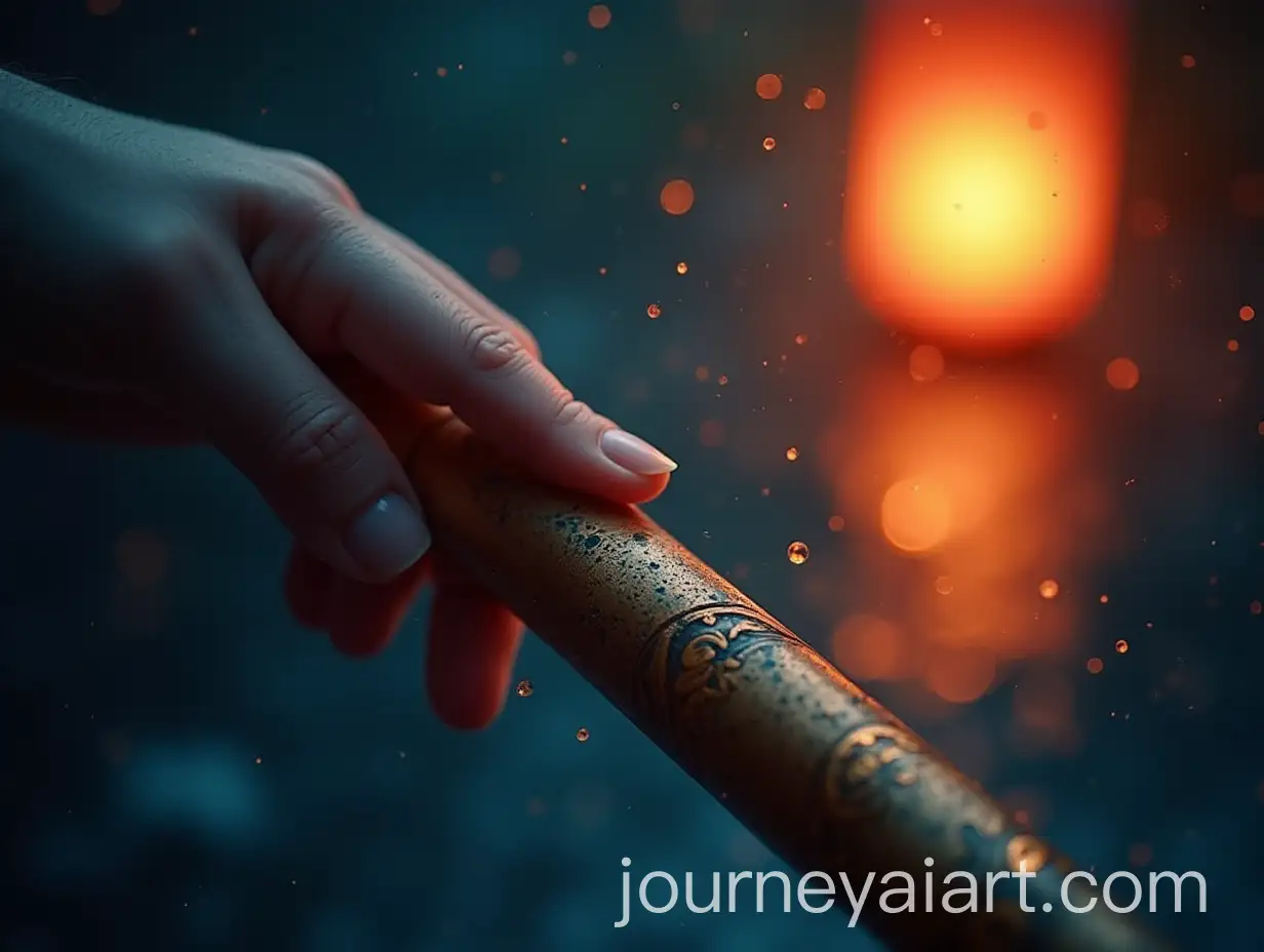 Finger-on-Copper-Flute-withAI-Art-Prompt-Expansion-Raindrops-and-Lantern-Light-in-Song-Dynasty-Style