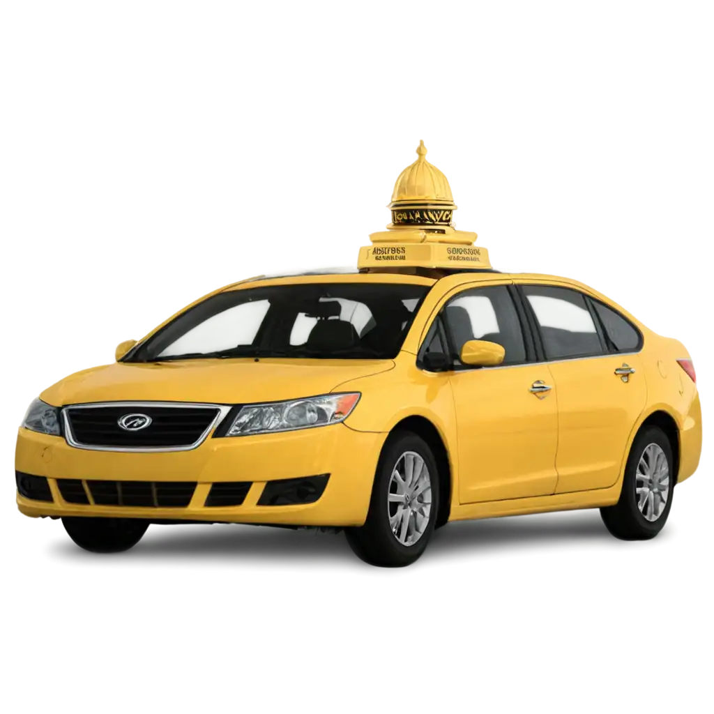 Yellow-Sedan-Taxi-PNG-Image-HighQuality-Transparent-File-for-Versatile-Use