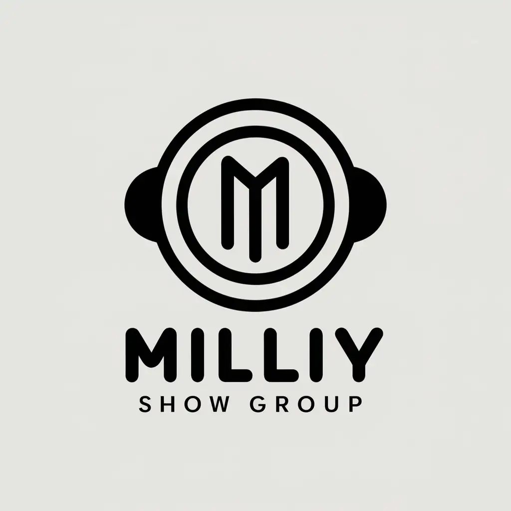 LOGO Design For Milliy Show Group Minimalistic Vector Logo with Music Theme