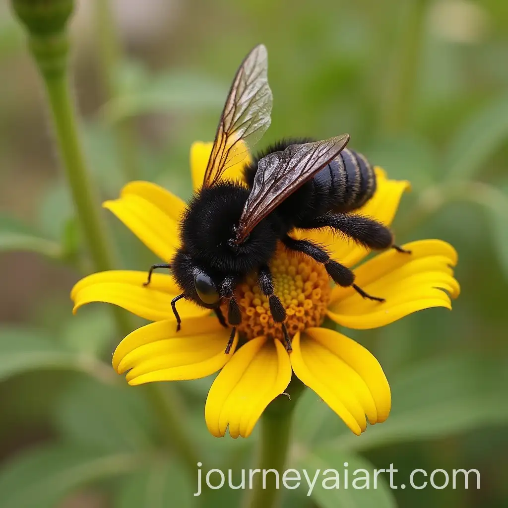CloseUp-of-a-Black-Bee-in-Nature