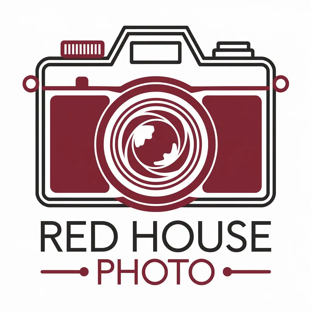 LOGO Design for Red House Photo Camera Icon with Modern and Clean Aesthetics