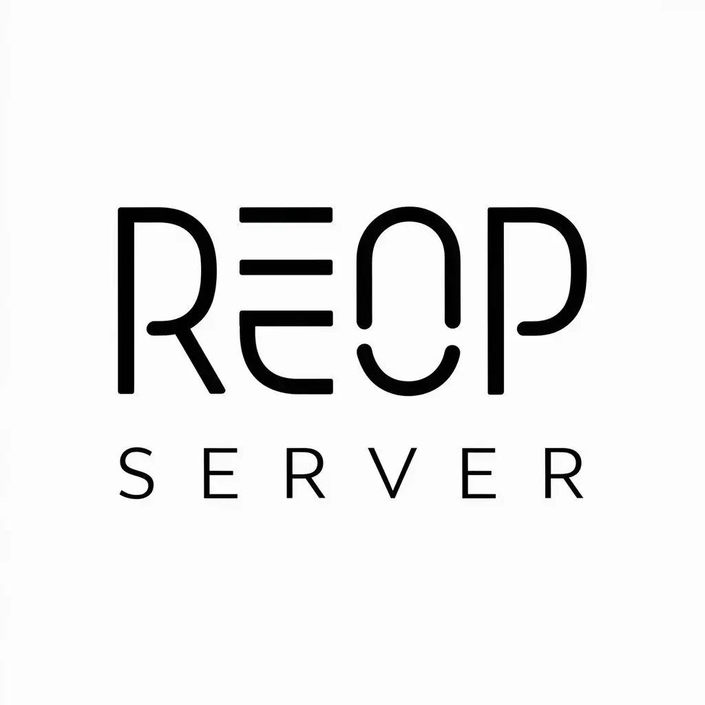 a vector logo design,with the text "REOP Server", main symbol:REOP,Minimalistic,clear background