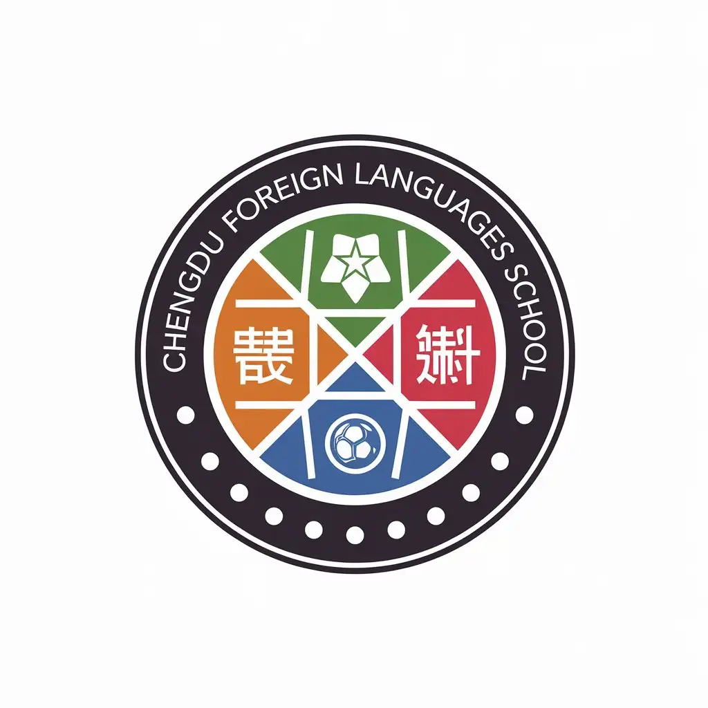 LOGO-Design-for-Chengdu-Foreign-Languages-School-Athletic-Meet-Badges-with-a-Scholarly-Touch