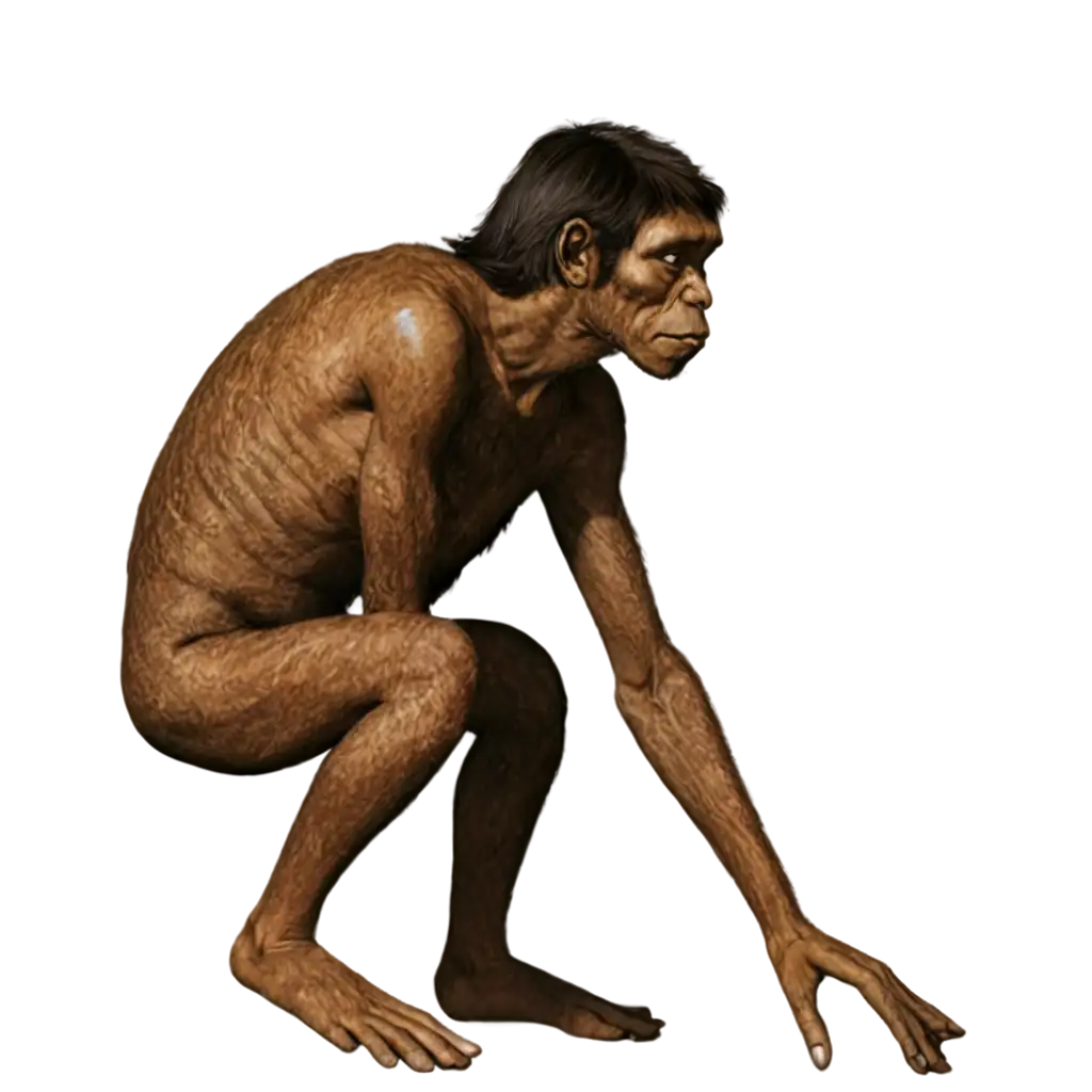 PNG-Image-Creation-Homo-Erectus-Tersenyum