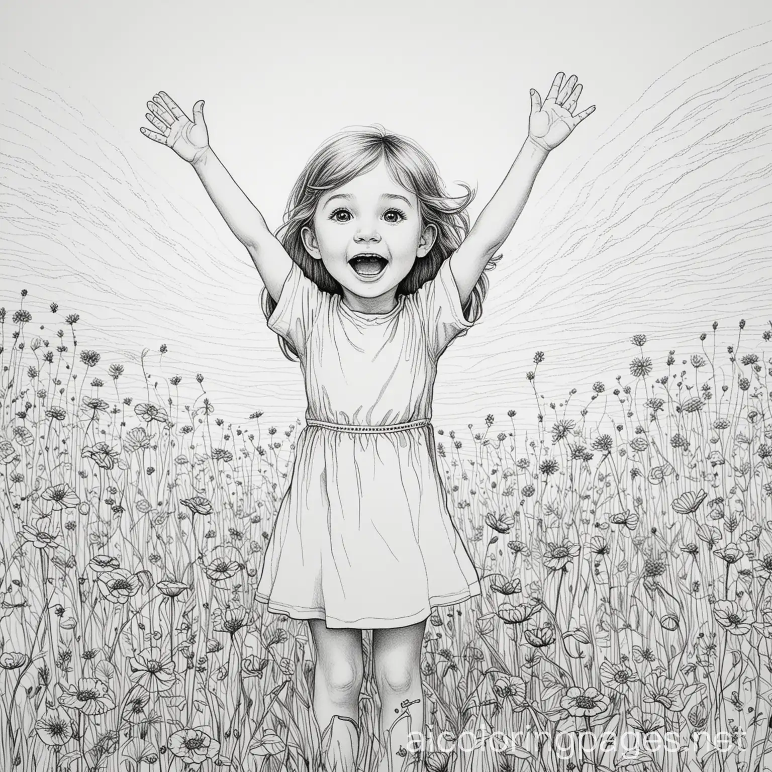 Young-Girl-in-a-Meadow-Celebrating-with-Outstretched-Arms