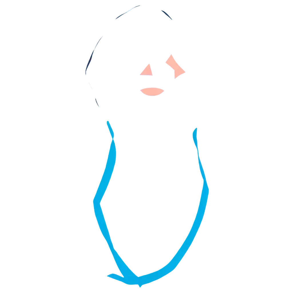 2D-Illustration-PNG-of-a-Sad-Person-with-Speech-Problems-and-a-Helpful-Blue-Character-Minimalistic-Applique-Style