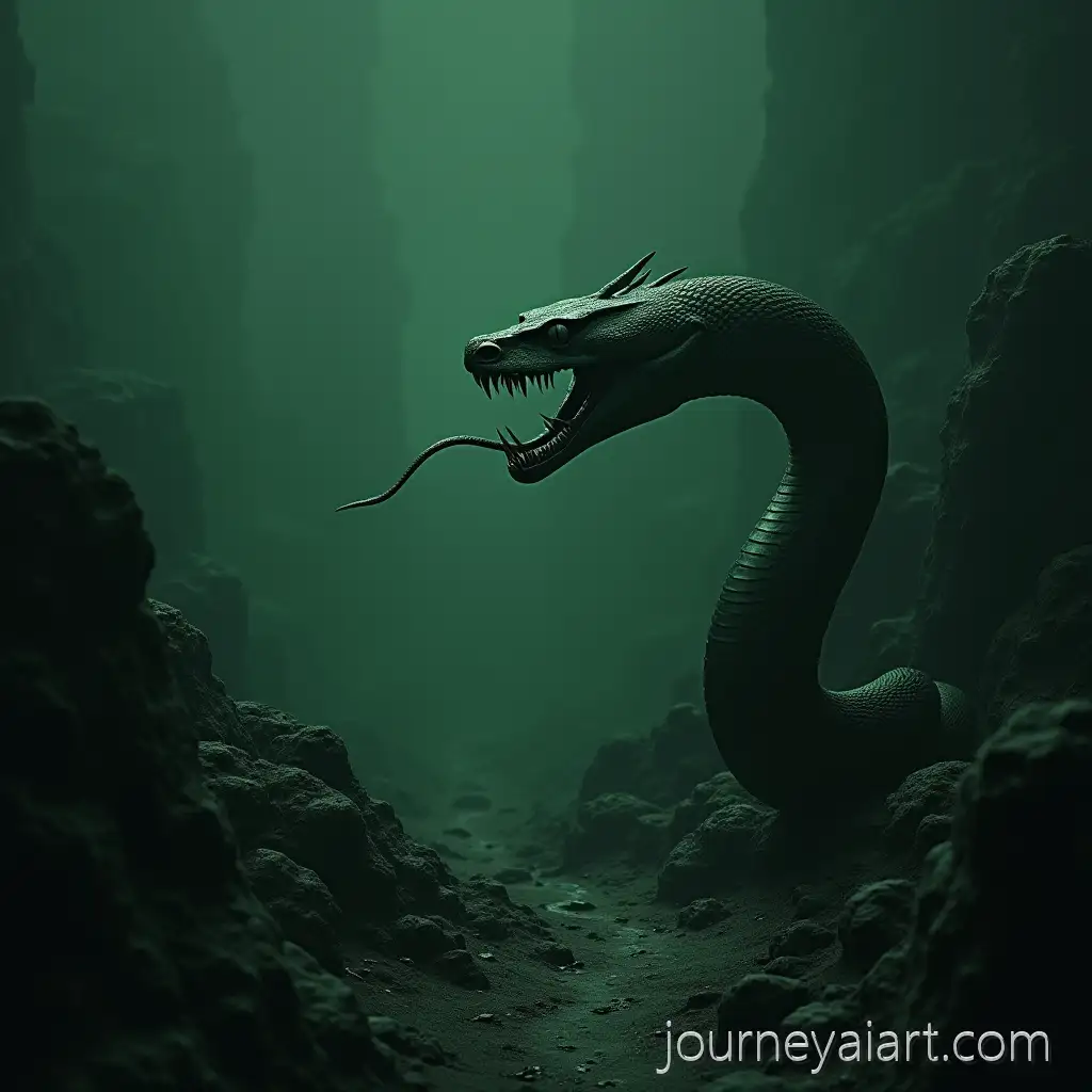 Gloomy-Landscape-with-Poisonous-Viper-and-VenomousDark-Fantasy-Viper-Venom-Atmosphere