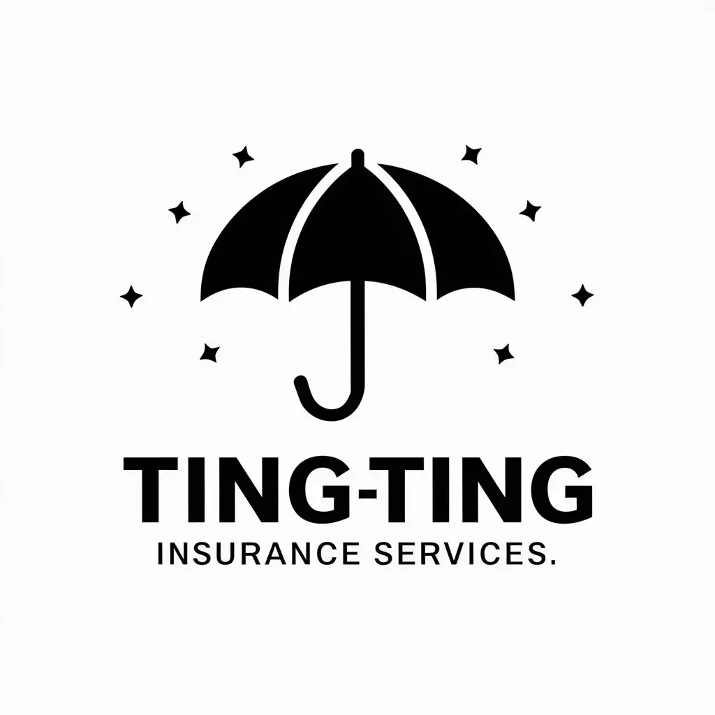 a vector logo design,with the text "Tingting insurance services", main symbol:umbrella TING TING,Moderate,be used in insurance industry,clear background