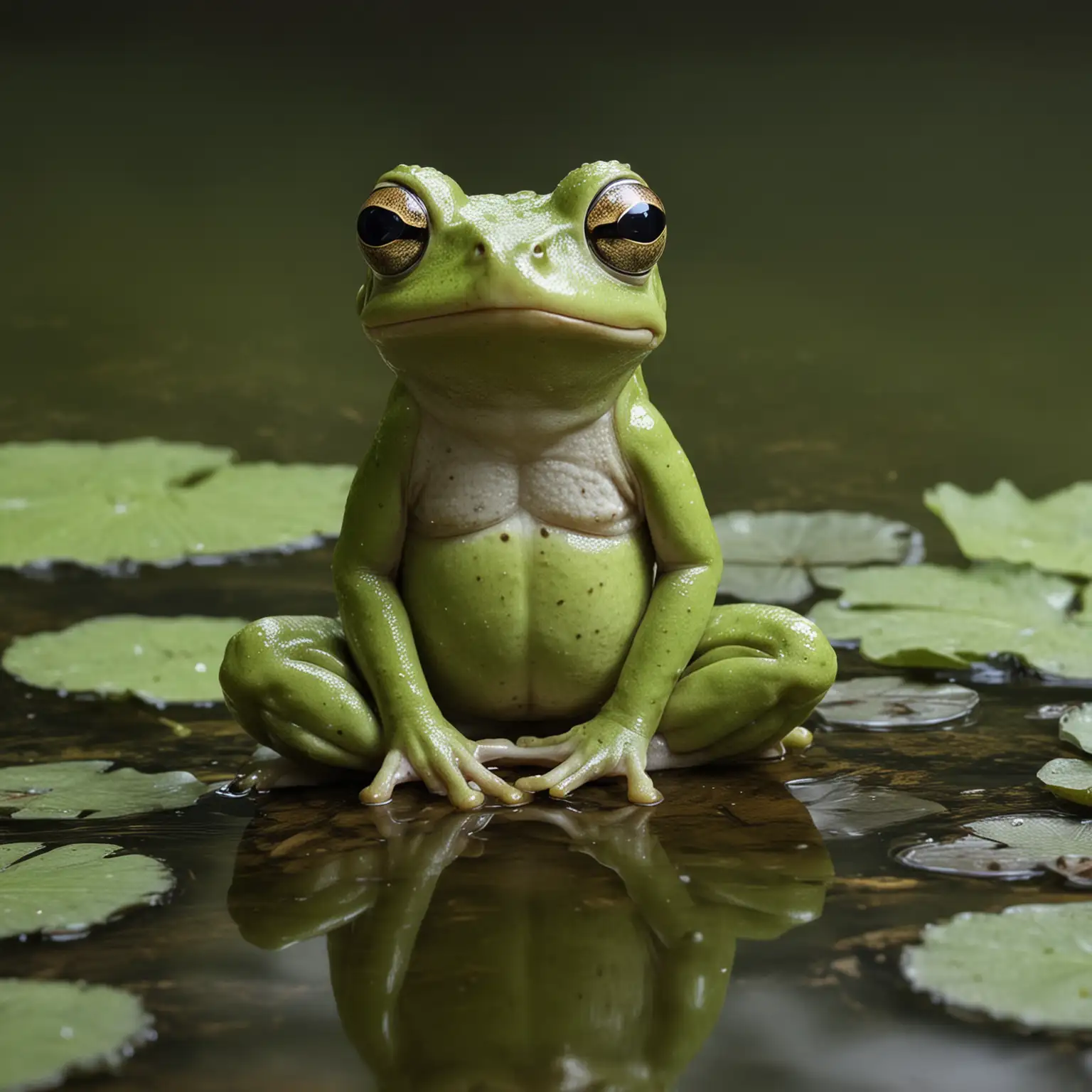 Playful-Frog-Contemplating-ZenBuddhism