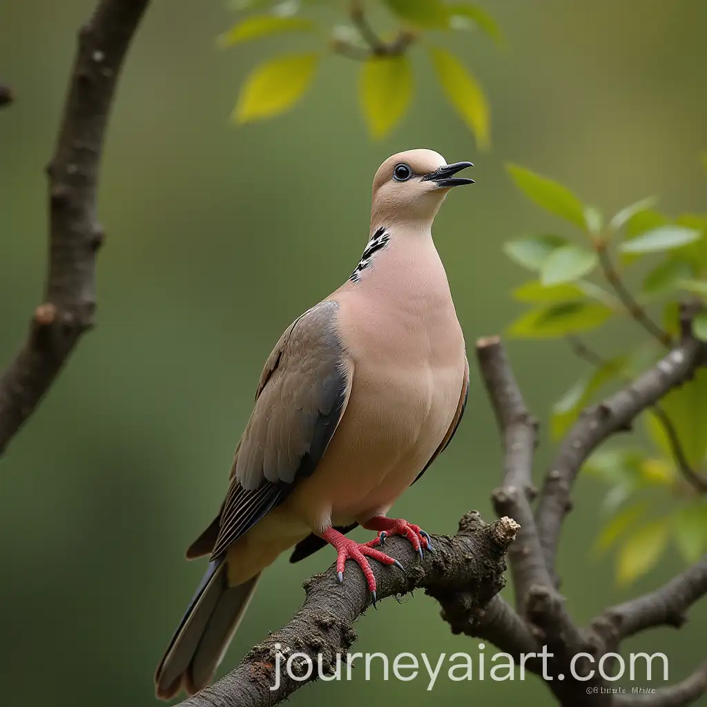 Singing-Dove-Perched-on-a-Tree-Branch