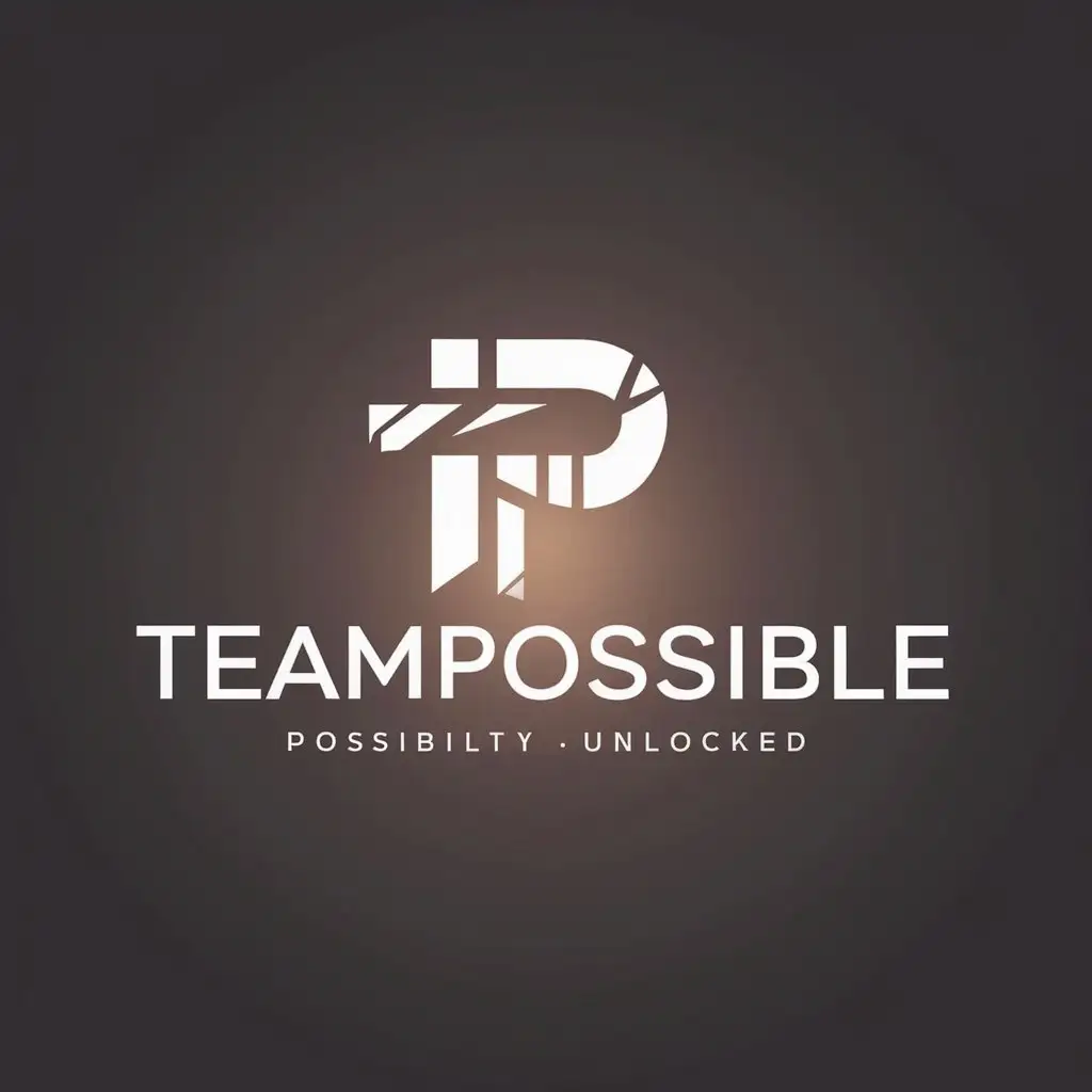 LOGO Design For TeamPossible Futuristic Minimalist Logo with P and T Symbols