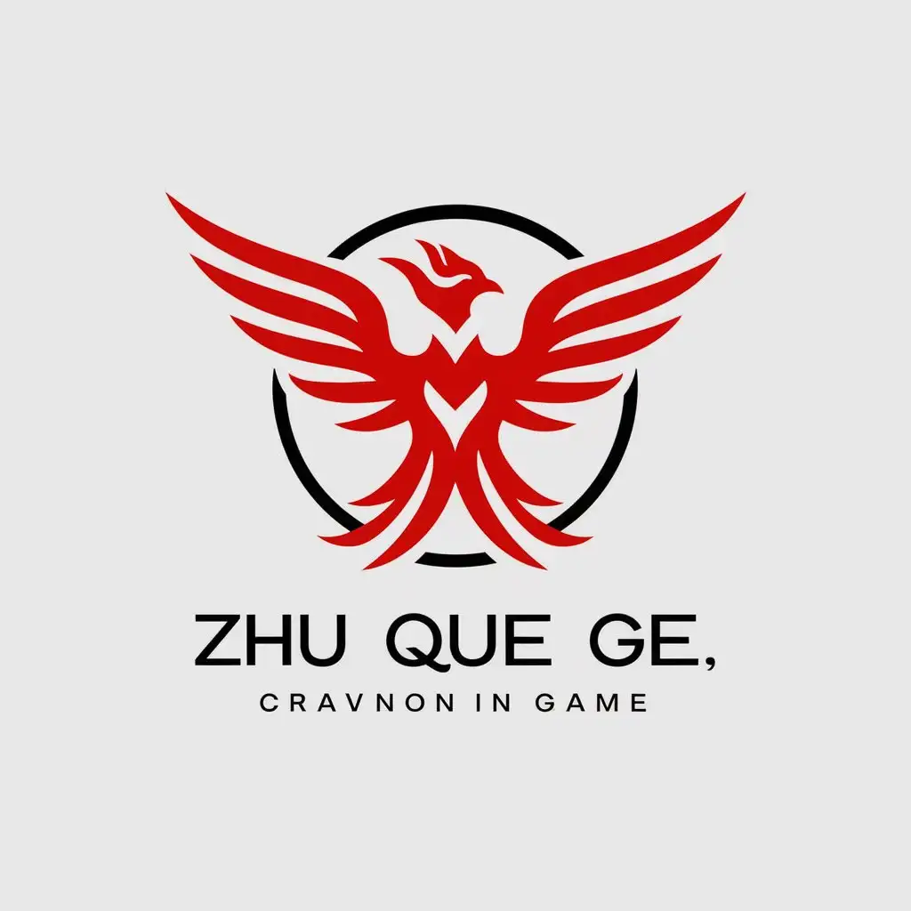 LOGO-Design-for-Zhu-Que-Ge-Vermilion-Bird-Mythical-Creature-in-Vector-Style-for-Game-Industry