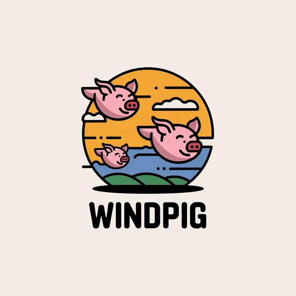 LOGO-Design-for-WindPig-Flying-Pigs-in-Technology-Industry