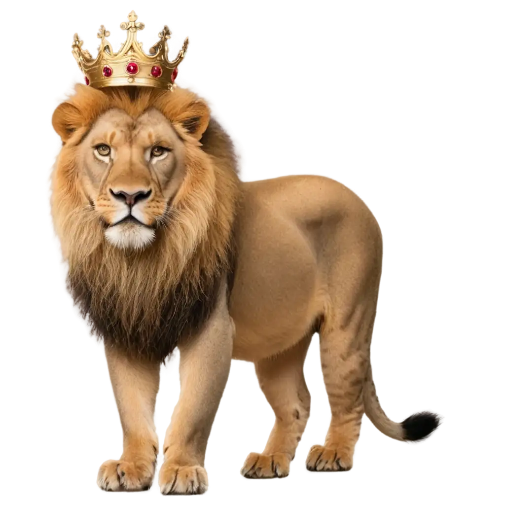 Regal-Lion-PNG-Image-with-Crown-Majestic-Art-for-Digital-Use