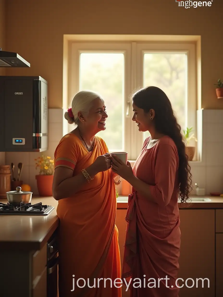 Elderly-Indian-Woman-and-Young-Girl-Sharing-a-Joyful-Moment-in-a-Cozy-Kitchen